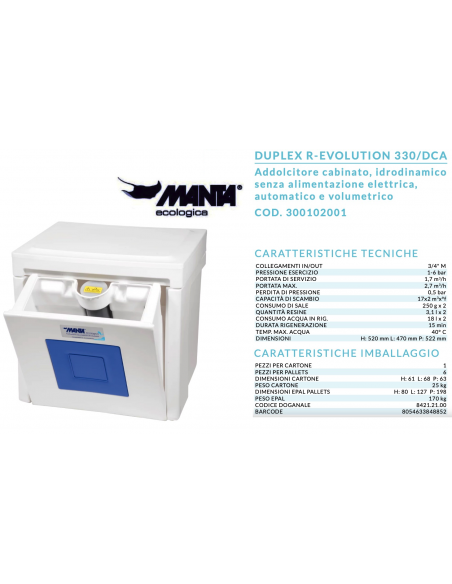 ADDOLCITORE MANTA DUPLEX R-EVOLUTION 330/DCA