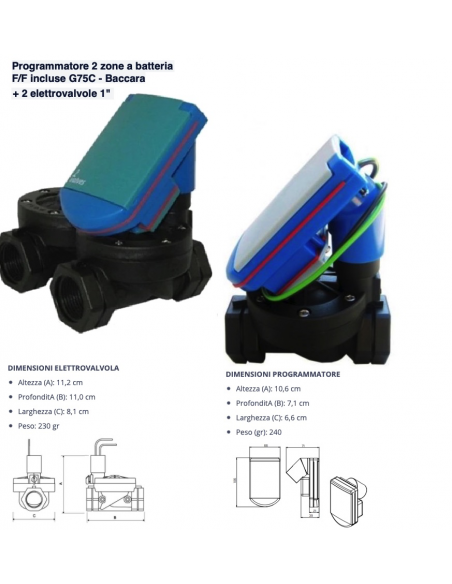 PROGRAMMATORE BACCARA DUPLEX G75CM 1" MULTISTAZIONE
