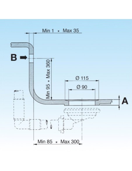 PILETTA LIRA BASKET 3"1/2X1.1/2 MIT SCHWENKSTOPFEN