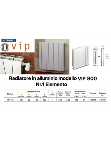 ALUMINIUMRADIATOR GLOBAL VIP 800 EINZELNEN...