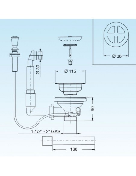 PILETTA LIRA BASKET 3"1/2X1.1/2 CON TAPPO A SALTARELLO