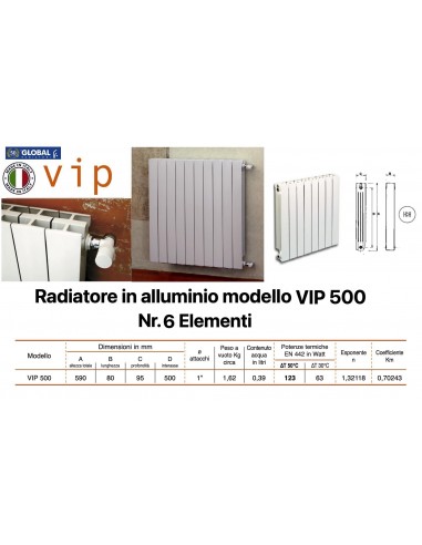GLOBAL VIP 500 ALUMINIUM RADIATOR BATTERIE 6...