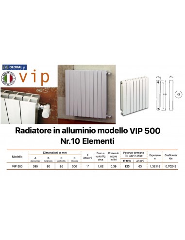 ALUMINIUMRADATOR GLOBAL VIP 500 BATTERIE 10...