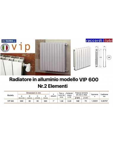 RADIATORE IN ALLUMINIO GLOBAL VIP 600 BATTERIA...