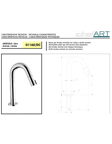 RUBINETTO A COLONNA MONOACQUA CERAMICO