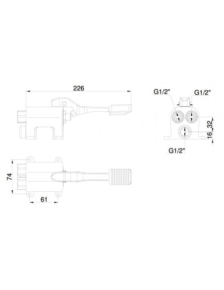 RUBINETTO MIX A PEDALE IDRAL 02070