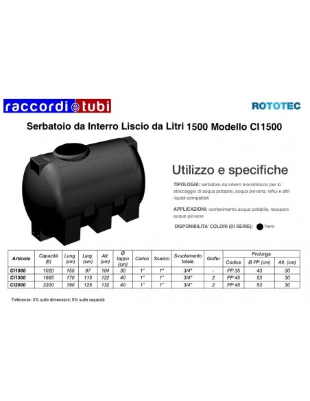 SERBATOIO DA INTERRO LT.1500 ROTOTEC