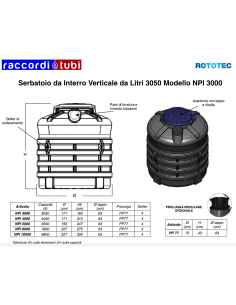 SERBATOIO DA INT.LT.3000 NPI3000 ROTOTEC