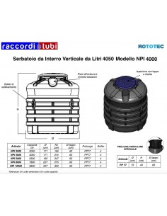 SERBATOIO DA INT.LT.4050 NPI4000 ROTOTEC