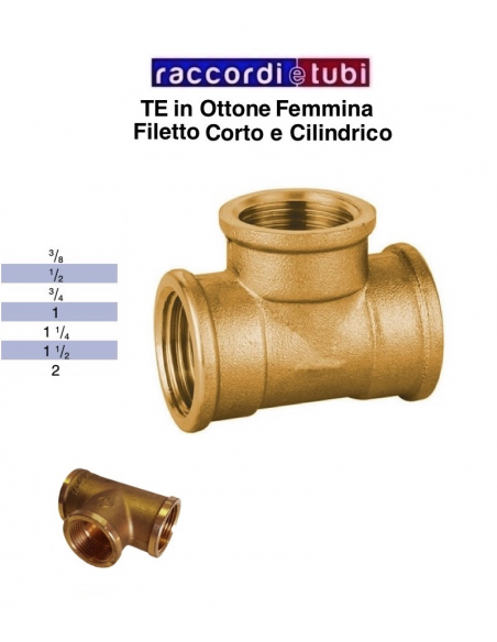 TE OTTONE FILETTO CILINDRICO 1/8