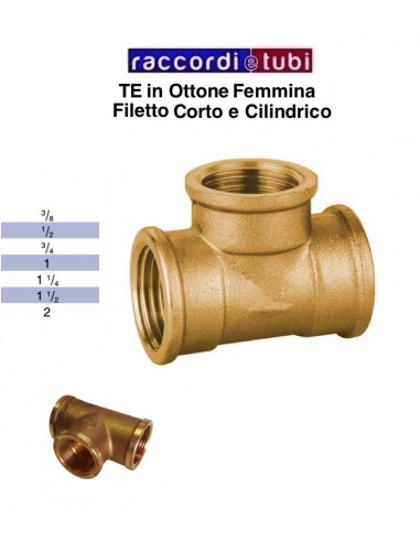 TE OTTONE FILETTO CILINDRICO 1/4