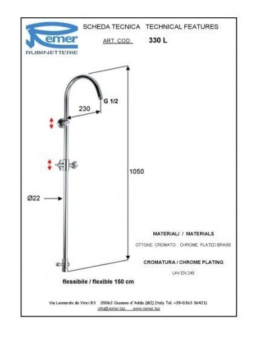 DUSCHSÄULE MIT UMSCHALTER 330L