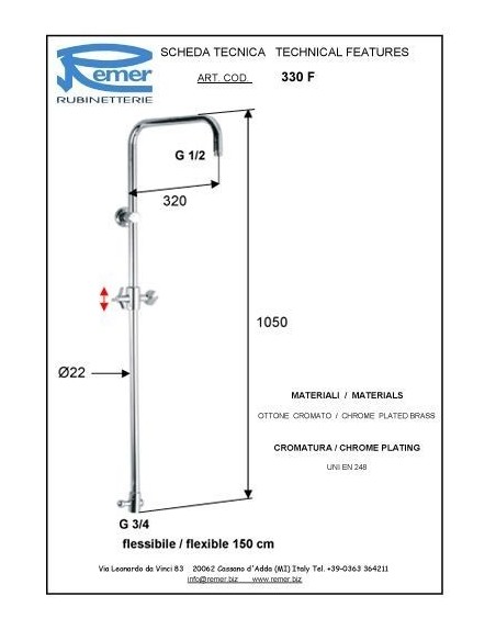 DUSCHSÄULE MIT UMLEITUNG 330F