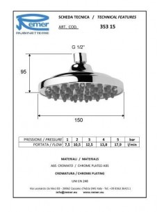 SOFFIONE REMER A PIOGGIA DIAM.15 2