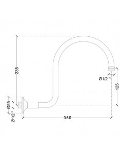BRACCIO DOCCIA GTL AD ARCO 1/2X300 2