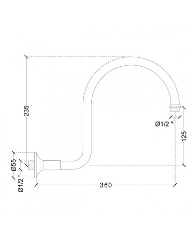 BRACCIO DOCCIA GTL AD ARCO 1/2X300