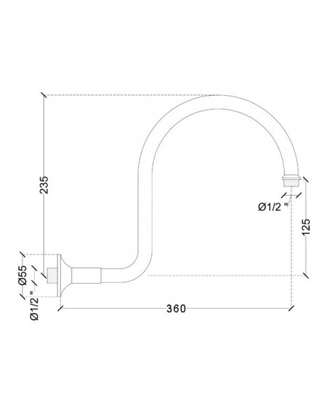 BRACCIO DOCCIA GTL AD ARCO 1/2X300