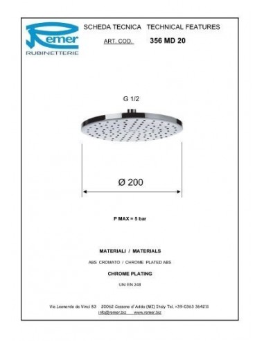 SOFFIONE REMER ABS DIAM.200