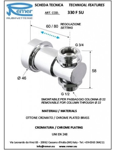 SUPPORTO PER COLONNE DA 3/4 330FSU