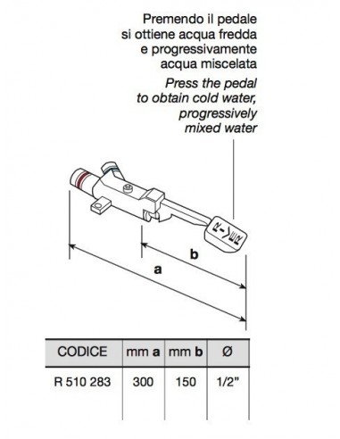 RUBINETTO A PEDALE RIVER MISCELATORE R.510.283