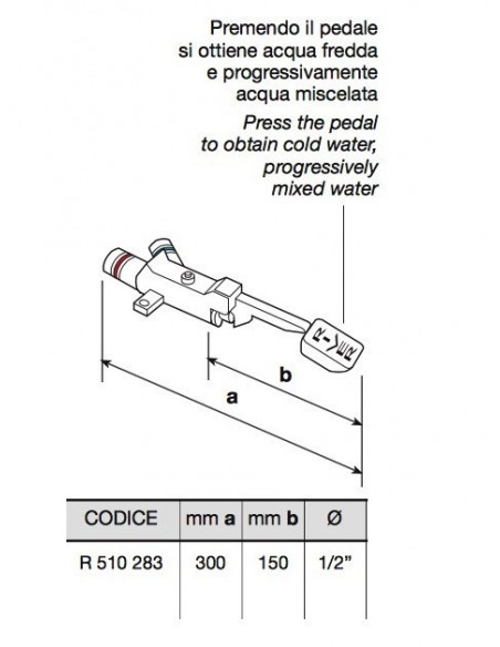 RUBINETTO A PEDALE RIVER MISCELATORE R.510.283
