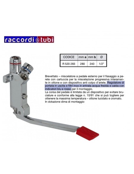 RUBINETTO A PEDALE RIVER MISCELATORE R.520.283