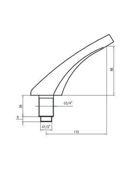 BOCCA EROGAZIONE DA PIANO IDRAL FISSA 02026