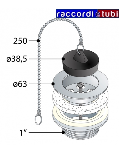 PILETTA OTTONE DIAMETRO 1"X63 ART.34.621.4