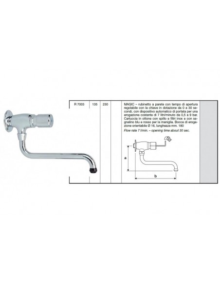 RUBINETTO A PARETE MAGIC RIVER R7003