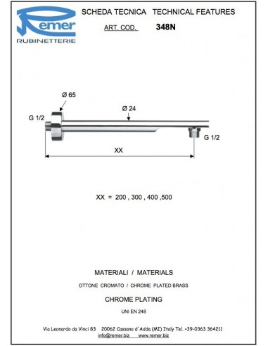 MINIMAL DUSCHARM CM.30 SCHWERER MESSING 348N