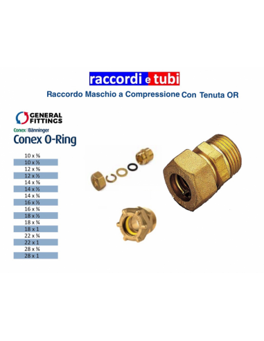MESSINGVERBINDUNG MIT O-RING RECHTS MALE 1/8X6