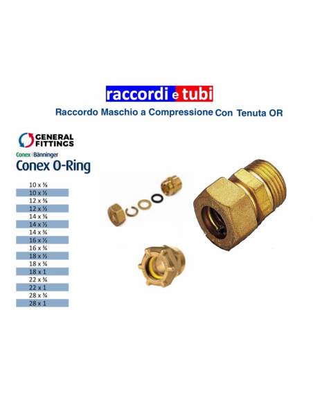 MESSINGVERBINDUNG MIT OR DICHTUNG RECHTSEITIGER MANN 3/8X6