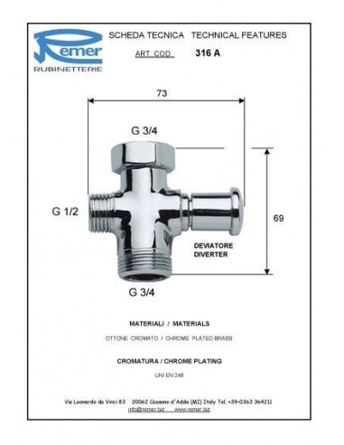 VERCHROMTES ABLEITVENTIL FÜR SPÜHLANG