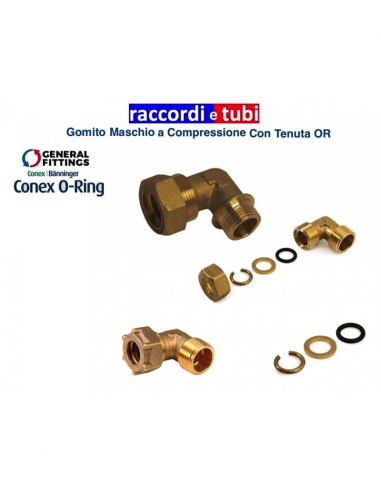 GOMITO OTTONE CON OR MASCHIO DIAMETRO  1/2X8