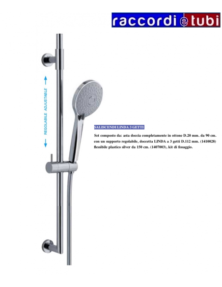 SALISCENDI LINDA ASTA TONDA REGOLABILE IN ALTEZZA