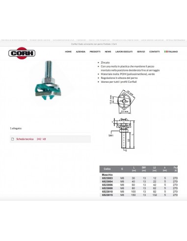 GLEITMUTTER CORH MIT BOLZEN 8X30