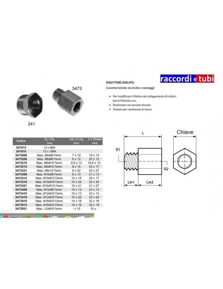 VERZINKTER REDUZIERER M8M.XM10F.
