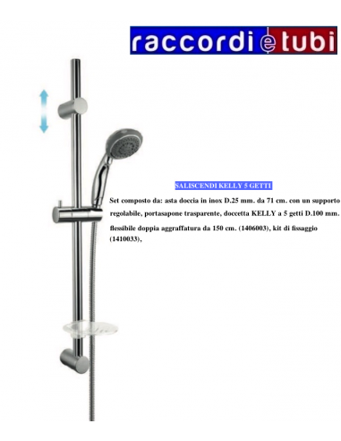 KELLY AUF- UND ABBEWEGBARE DUSCHSTANGE MIT 5...