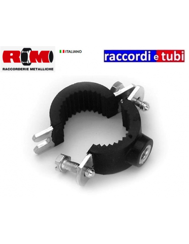 COLLARE FERMATUBO 1/2 IN ACCIAIO  INOX GOMMATO ISOFONICO aisi 304