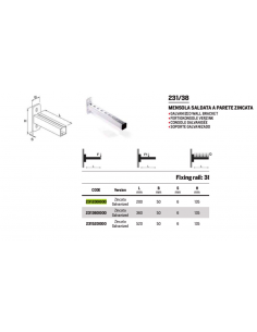 WANDGESCHWEISSTE KONSOLE CM.20 RM VERSCHINKT 23120000