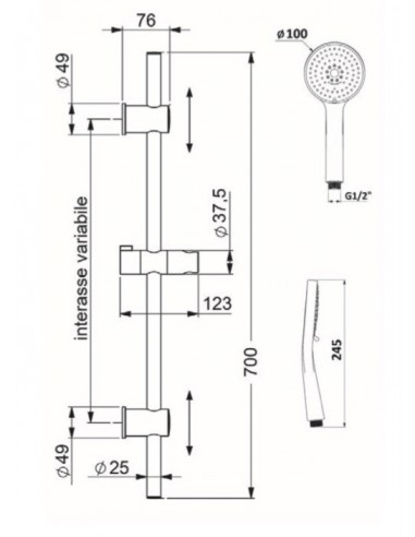 SALISCENDI ELISA HÖHENVERSTELLBARE DUSCHSTANGE...
