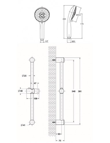 SALISCENDI DIANA DOCCIA A 5 GETTI