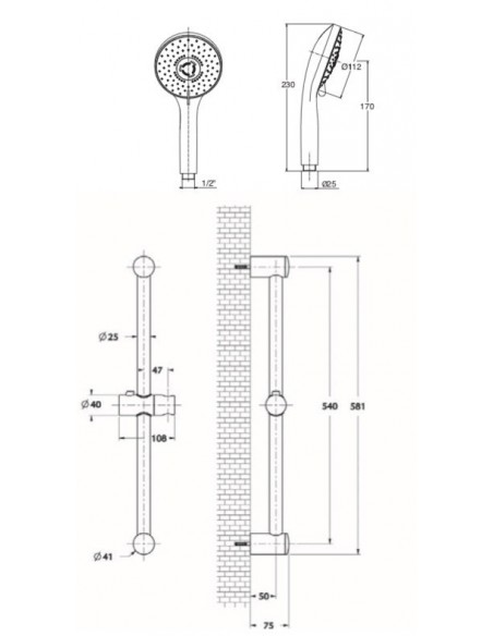 SALISCENDI DIANA DOCCIA A 5 GETTI