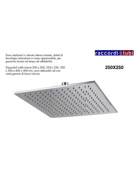 SOFFIONE OTTONE QUADRATO SQUARE 250X250mm