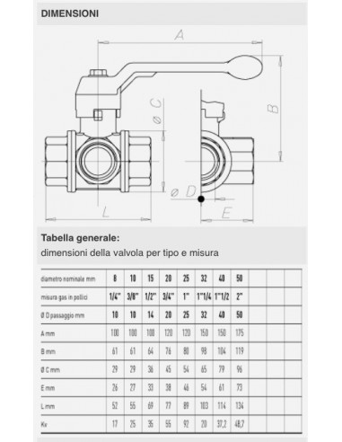 VALVOLA DELTA  A TRE VIE 1/2