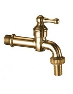 RUBINETTO PORTAGOMMA OTTONE LUCIDO CON LEVA 1/2''