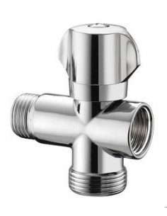 VERCHROMTES MESSING-3-WEGE-HAHN 1/2''x3/4''