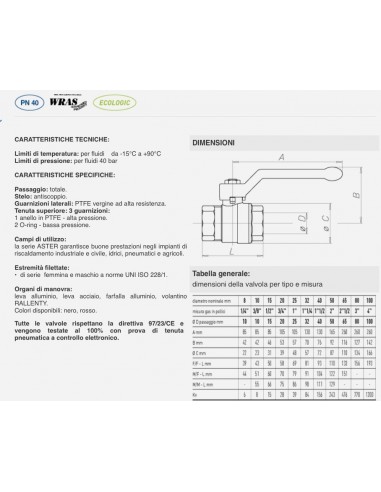 VALVOLA SFERA EFFEBI ASTER FARF.1/2 MF
