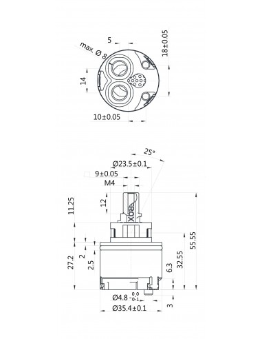KERAMIKKARTUSCHEN MOD. KEROX K35OP 818000PBK35OP
