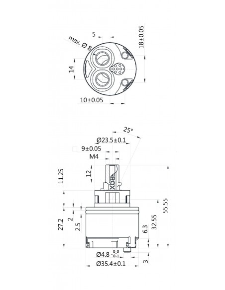 KERAMIKKARTUSCHEN MOD. KEROX K35OP 818000PBK35OP